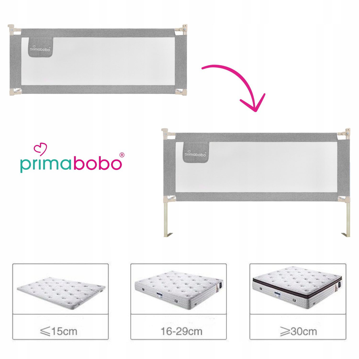 Barierka do łóżka Primabobo, barierka ochronna dla dziecka, barierka do łóżka 200 cm, barierka dla osób starszych, barierka do łóżka dla dorosłych, barierka do łóżka 180 cm, barierka do łóżka 160 cm, barierka do łóżka 150 cm, barierka do łóżka 140 cm, barierka do łóżka 120 cm, barierka do łóżka 90 cm, barierka do łóżka opuszczana