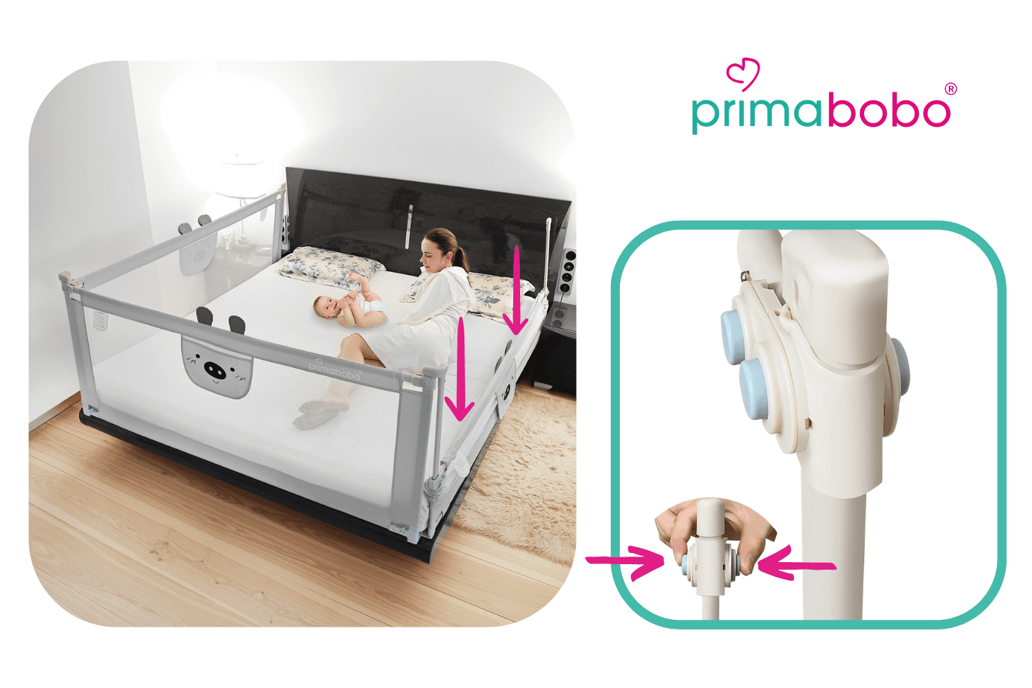 Barierka do łóżka Primabobo, barierka ochronna dla dziecka, barierka do łóżka 200 cm, barierka dla osób starszych, barierka do łóżka dla dorosłych, barierka do łóżka 180 cm, barierka do łóżka 160 cm, barierka do łóżka 150 cm, barierka do łóżka 140 cm, barierka do łóżka 120 cm, barierka do łóżka 90 cm, barierka do łóżka opuszczana