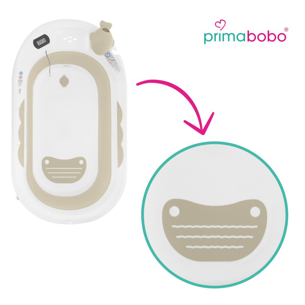 wanienka składana OLA ze stojakiem, beżowa wanienka dla dziecka primabobo