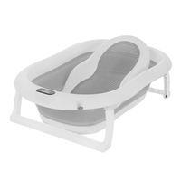 Baignoire bébé pliante PREMIUM avec thermomètre et siège, baignoire en silicone - gris