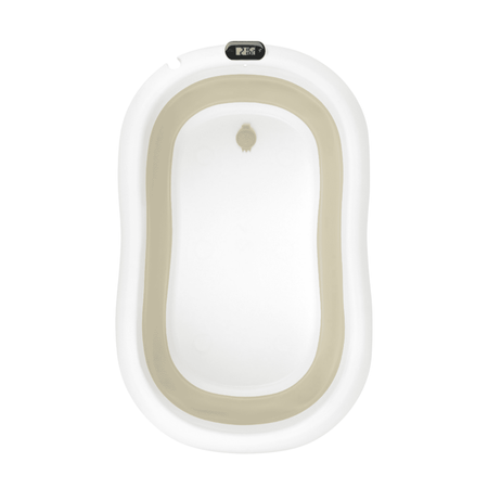 Baignoire bébé pliante PREMIUM avec thermomètre et siège, baignoire en silicone - beige