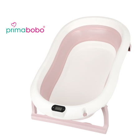 Baignoire pliante Premium avec support et coussin, rose