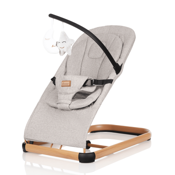 Fauteuil à bascule LEO avec bandeau, beige gris