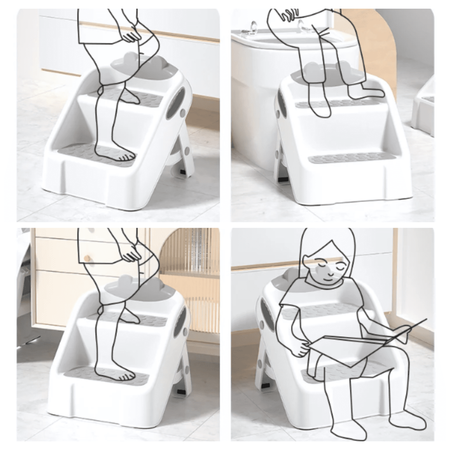 Plate-forme, repose-pieds à deux niveaux, gris