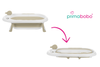 Baignoire bébé pliante OLA avec thermomètre et coussin, baignoire en silicone - beige