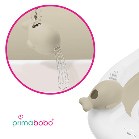 Baignoire bébé pliante OLA avec thermomètre et coussin, baignoire en silicone - beige