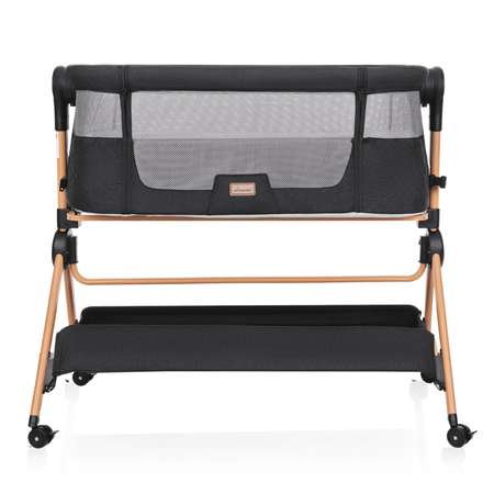 Ensemble : Lit bébé VERA 3-en-1 - chaise haute + chaise à bascule LEO, noir/gris foncé