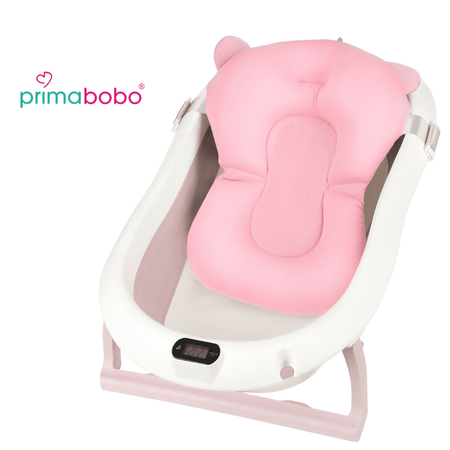 Baignoire bébé pliante PREMIUM avec thermomètre et coussin, baignoire en silicone - rose