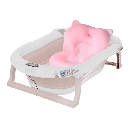 Baignoire bébé pliante PREMIUM avec thermomètre et coussin, baignoire en silicone - rose