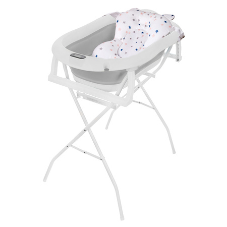 Baignoire pliante Premium avec support et coussin, gris