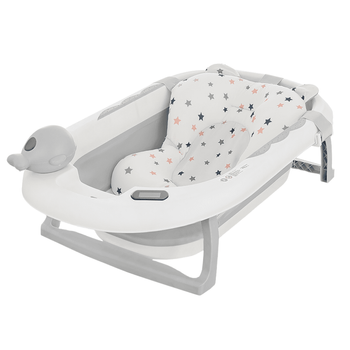 Baignoire bébé pliante OLA avec thermomètre et coussin, baignoire en silicone - gris