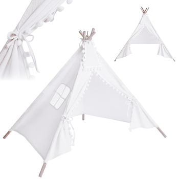 TIPI tente pour enfants 110x110 cm blanc