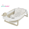 Baignoire bébé pliante OLA avec thermomètre et coussin, baignoire en silicone - beige