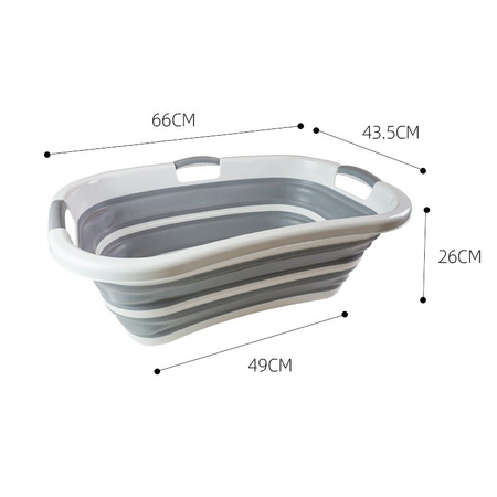 Cuvette pliante 67x44cm avec vidange, panier à linge en silicone, touring