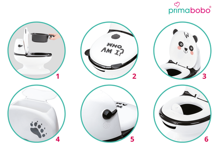 Pot interactif PANDA, pot pour bébé avec réservoir de chasse d'eau