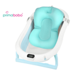 Baignoire bébé pliante PREMIUM avec thermomètre et coussin, baignoire en silicone - bleu