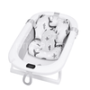 MILO baignoire bébé pliante avec thermomètre et coussin, baignoire en silicone - gris