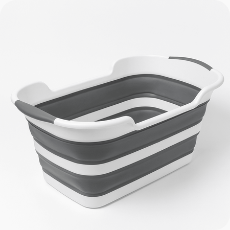 Cuvette pliante 60x39cm avec vidange, panier à linge en silicone, touring