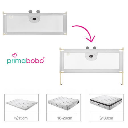 Barrière de sécurité pour lit Bear 200 cm, Barrière de sécurité pour bébé, GRIS