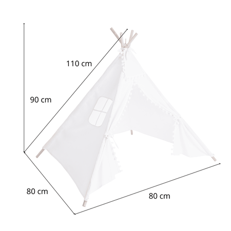 TIPI tente pour enfants 80×80 cm blanc