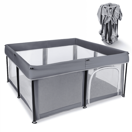 Primabobo parc pliant pour bébé, bassin sec 120x120cm- gris