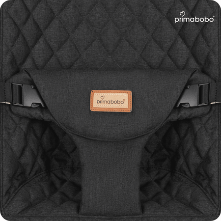 Ensemble : Lit bébé VERA 3-en-1 - chaise haute + chaise à bascule LEO, noir/gris foncé