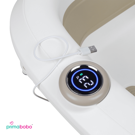 Baignoire bébé pliante LUX 6013 avec thermomètre et siège, baignoire en silicone - beige