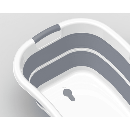 Cuvette pliante 67x44cm avec vidange, panier à linge en silicone, touring