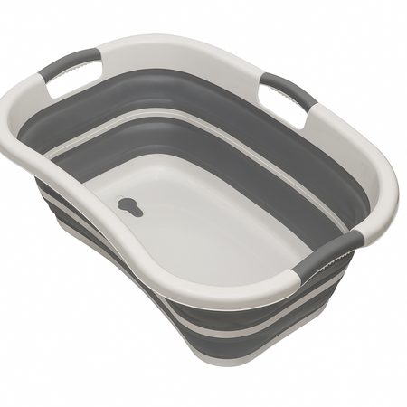 Cuvette pliante 67x44cm avec vidange, panier à linge en silicone, touring