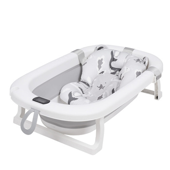 MILO baignoire bébé pliante avec thermomètre et coussin, baignoire en silicone - gris