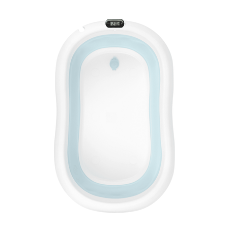 Baignoire bébé pliante PREMIUM avec thermomètre et coussin, baignoire en silicone - bleu