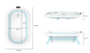 Baignoire bébé pliante PREMIUM avec thermomètre et coussin, baignoire en silicone - bleu