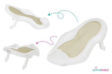 Siège de bain, canapé pliant en silicone, ergonomique - beige