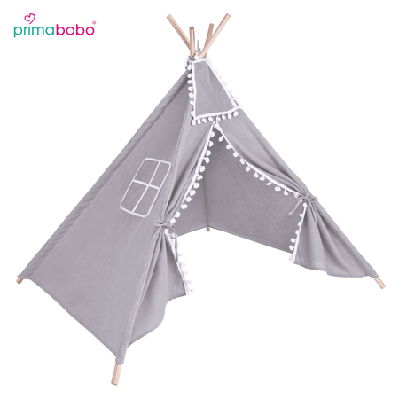 TIPI tente pour enfants 110x110 cm gris