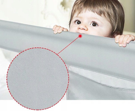Barrière de sécurité pour lit Bear 180 cm, Barrière de sécurité pour bébé, GRIS