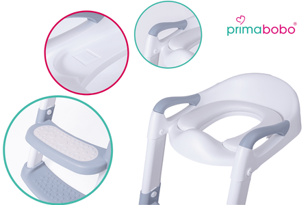 Abattant de WC avec échelle, antidérapant, abattant de WC - gris