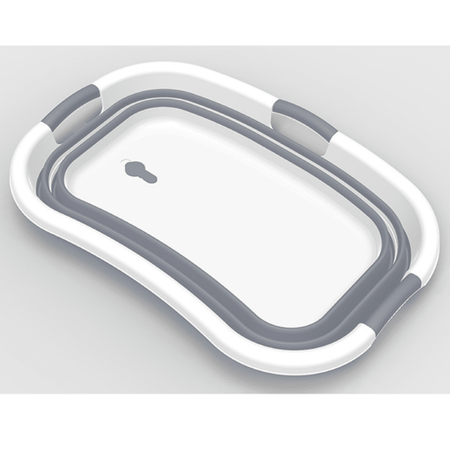 Cuvette pliante 67x44cm avec vidange, panier à linge en silicone, touring