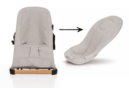 Ensemble : Lit parapluie VERA 3-en-1 - chaise haute + chaise à bascule LEO, Stone Beige