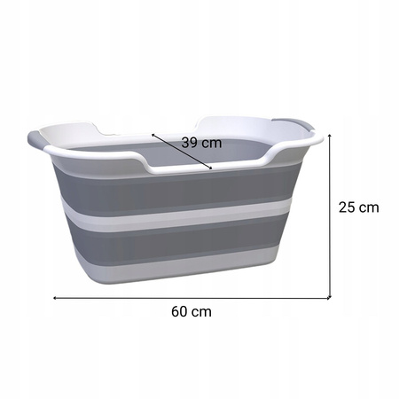 Cuvette pliante 60x39cm avec vidange, panier à linge en silicone, touring