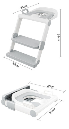 Abattant de WC avec échelle, antidérapant, abattant de WC - gris
