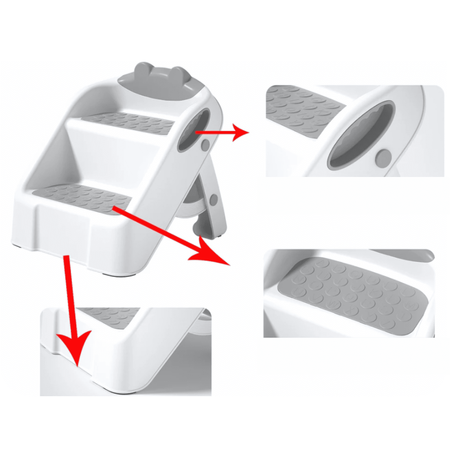 Plate-forme, repose-pieds à deux niveaux, gris