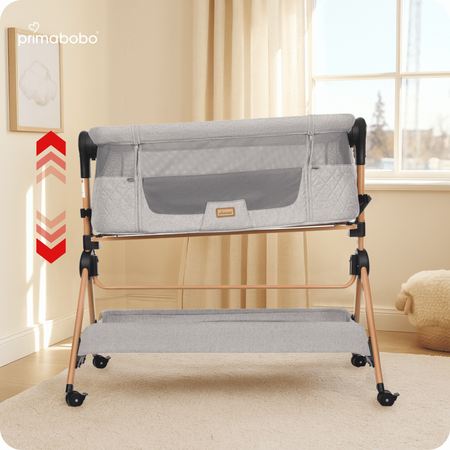 Ensemble : Lit parapluie VERA 3-en-1 - chaise haute + chaise à bascule LEO, Stone Beige