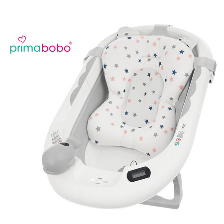 Baignoire bébé pliante OLA avec thermomètre et coussin, baignoire en silicone - gris