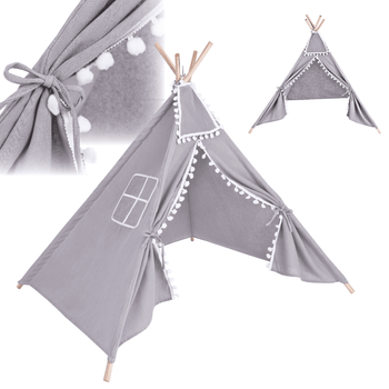 TIPI tente pour enfants 110x110 cm gris