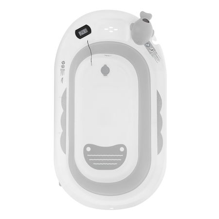 Baignoire bébé pliante OLA avec thermomètre et coussin, baignoire en silicone - gris