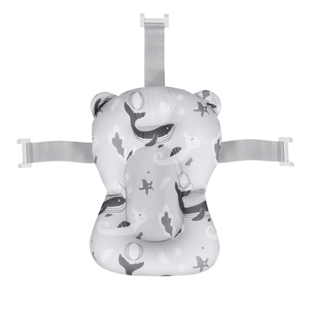 MILO baignoire bébé pliante avec thermomètre et coussin, baignoire en silicone - gris