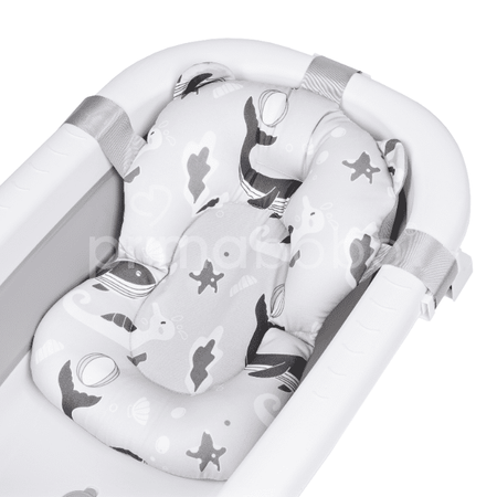 MILO baignoire bébé pliante avec thermomètre et coussin, baignoire en silicone - gris