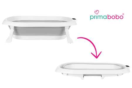 Baignoire bébé pliante PREMIUM avec thermomètre et siège, baignoire en silicone - gris