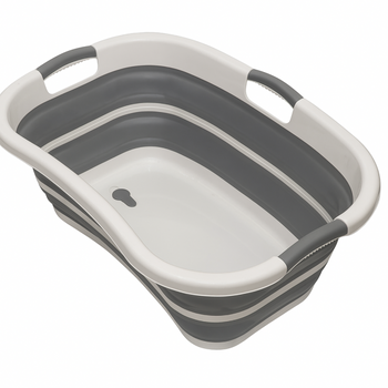 Cuvette pliante 67x44cm avec vidange, panier à linge en silicone, touring