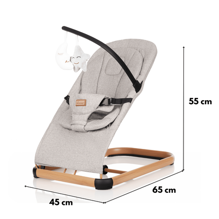 Fauteuil à bascule LEO avec bandeau, beige gris